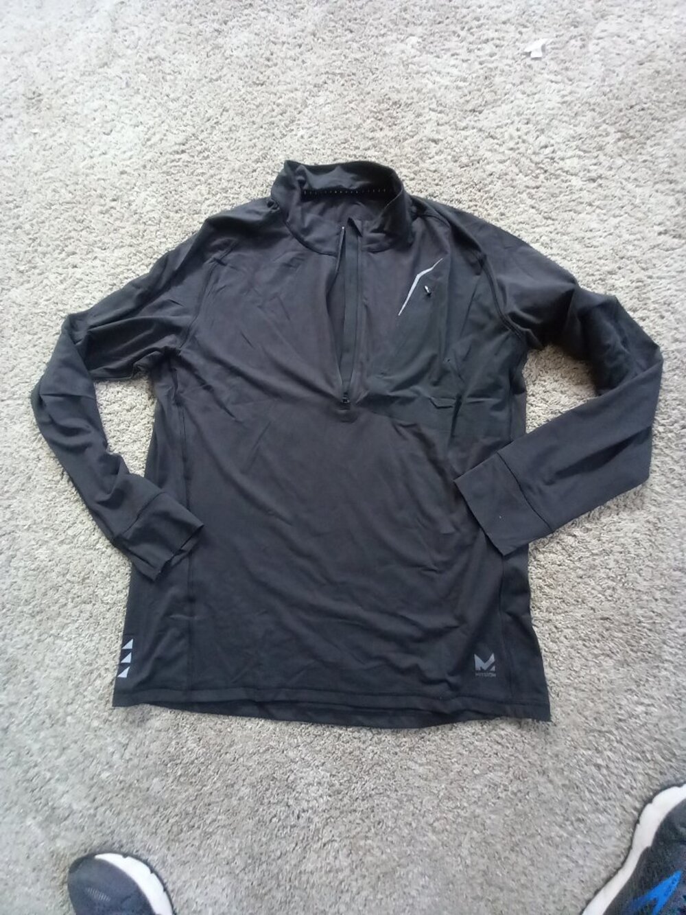 MISSION Men's Vapor Active Stamina Lightweight 1/4 Zip Long Sleeve Pullover, NWT